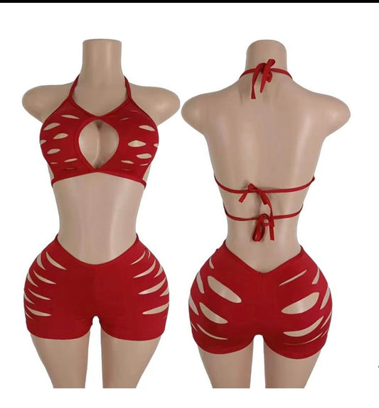 Set rojo recortado
