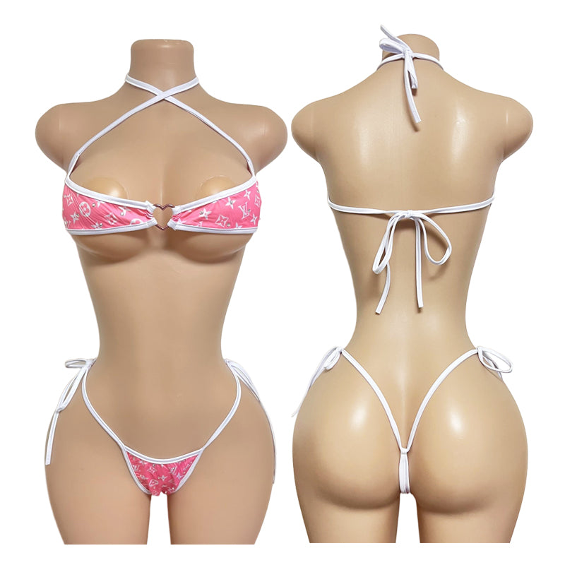 Conjunto rosa con blanco