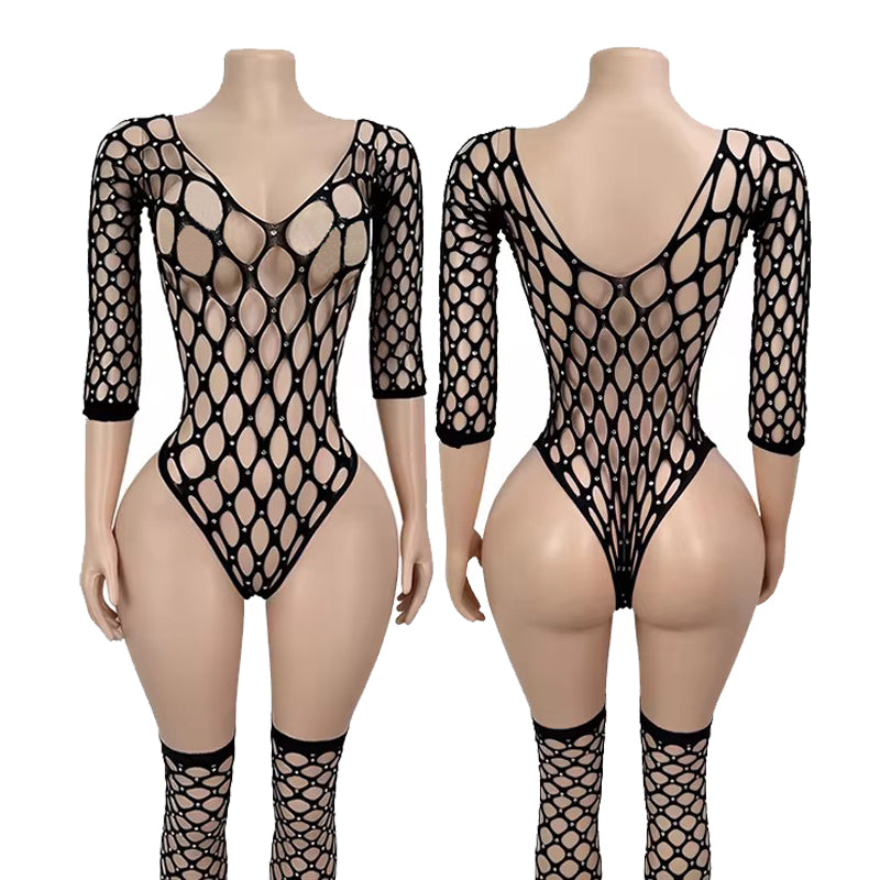 Bodysuit de malla negro