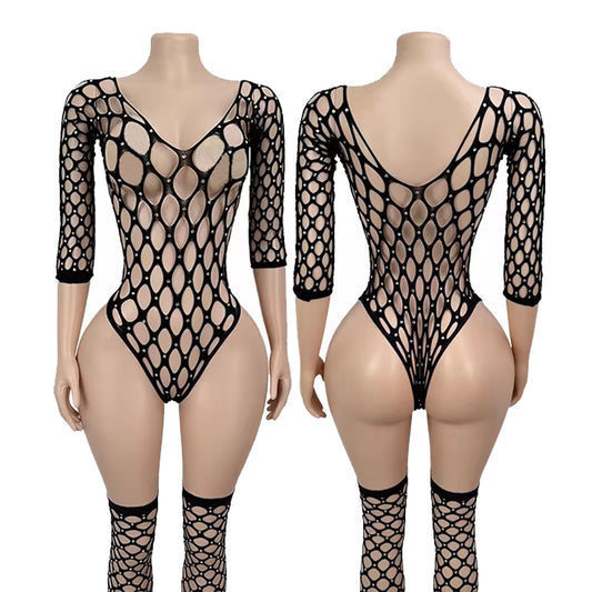 Bodysuit de malla negro